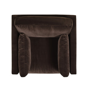 English Elm Jennifer Taylor Home - Knox 36" Modern Farmhouse Arm Chair - Luxurious Deep Brown Velvet For Stylish Comfort & Durability B2719P238326