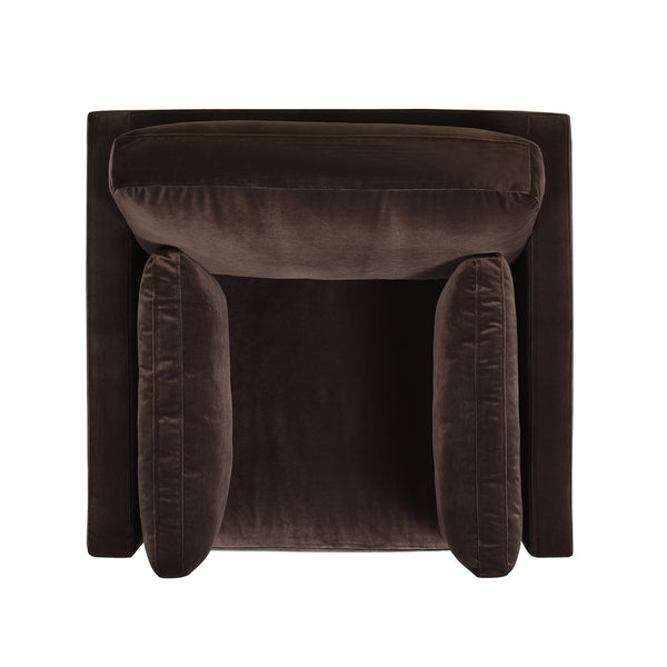 English Elm Jennifer Taylor Home - Knox 36" Modern Farmhouse Arm Chair - Luxurious Deep Brown Velvet For Stylish Comfort & Durability B2719P238326
