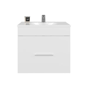 English Elm Colville Floating Wall Mount Vanity Cabinet Matte Finish Modern Bathroom Storage White B092P439917