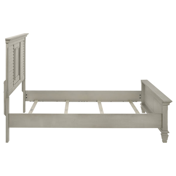 English Elm Hazelwood Distressed White Queen Panel Bed – Rustic Farmhouse Charm With Durable Solid Wood Design B062S00946