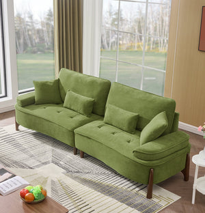 English Elm 103 Luxurious Cloud Velvet Sofa with High-Elastic Sponge Cushion, Deep-Seated Comfort for Living Spaces Green W2290S00009