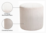 Roy Beige Microsuede Fabric Ottoman/Stool 445Beige Meridian Furniture