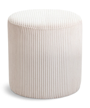 Roy Beige Microsuede Fabric Ottoman/Stool 445Beige Meridian Furniture