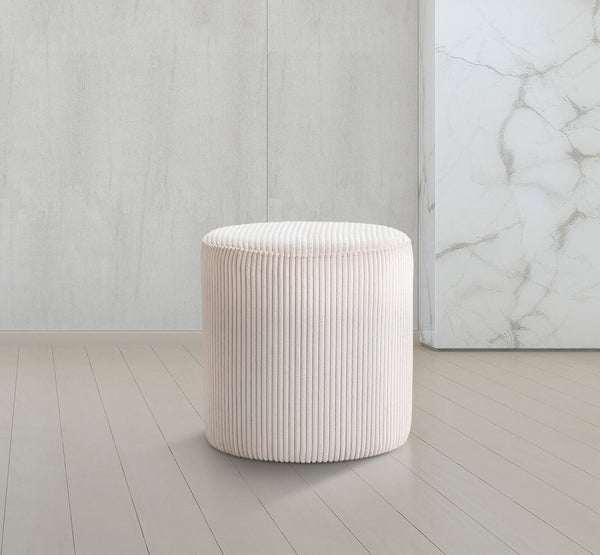 Roy Beige Microsuede Fabric Ottoman/Stool 445Beige Meridian Furniture