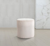 Roy Beige Microsuede Fabric Ottoman/Stool 445Beige Meridian Furniture