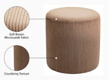Roy Brown Microsuede Fabric Ottoman/Stool 445Brown Meridian Furniture