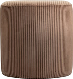 Roy Brown Microsuede Fabric Ottoman/Stool 445Brown Meridian Furniture