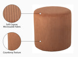 Roy Cognac Microsuede Fabric Ottoman/Stool 445Cognac Meridian Furniture