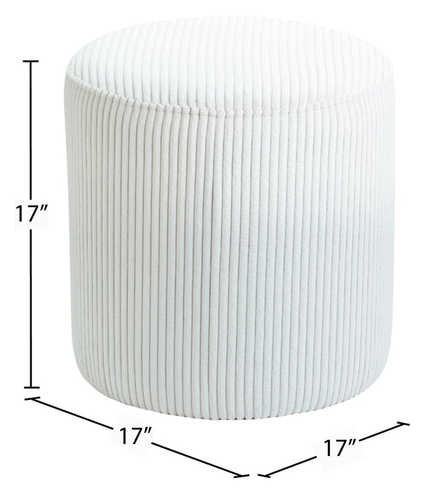 Roy Cream Microsuede Fabric Ottoman/Stool 445Cream Meridian Furniture