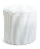 Roy Cream Microsuede Fabric Ottoman/Stool 445Cream Meridian Furniture