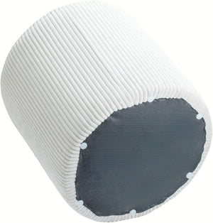 Roy Cream Microsuede Fabric Ottoman/Stool 445Cream Meridian Furniture