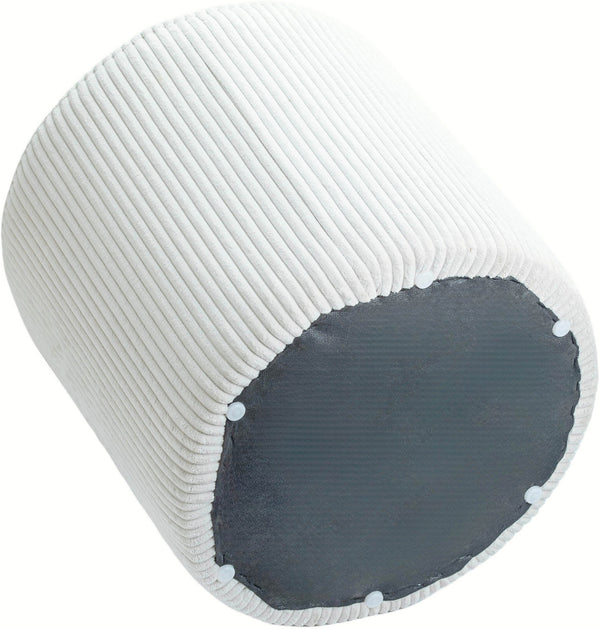 Roy Cream Microsuede Fabric Ottoman/Stool 445Cream Meridian Furniture