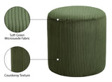 Roy Green Microsuede Fabric Ottoman/Stool 445Green Meridian Furniture