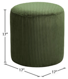 Roy Green Microsuede Fabric Ottoman/Stool 445Green Meridian Furniture