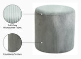 Roy Grey Microsuede Fabric Ottoman/Stool 445Grey Meridian Furniture