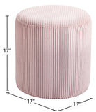 Roy Pink Microsuede Fabric Ottoman/Stool 445Pink Meridian Furniture