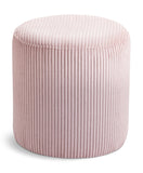 Roy Pink Microsuede Fabric Ottoman/Stool 445Pink Meridian Furniture