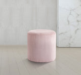 Roy Pink Microsuede Fabric Ottoman/Stool 445Pink Meridian Furniture