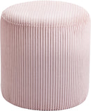 Roy Pink Microsuede Fabric Ottoman/Stool 445Pink Meridian Furniture