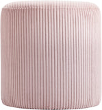 Roy Pink Microsuede Fabric Ottoman/Stool 445Pink Meridian Furniture