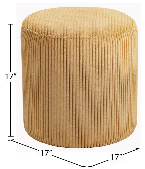 Roy Yellow Microsuede Fabric Ottoman/Stool 445Yellow Meridian Furniture