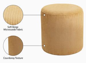 Roy Yellow Microsuede Fabric Ottoman/Stool 445Yellow Meridian Furniture