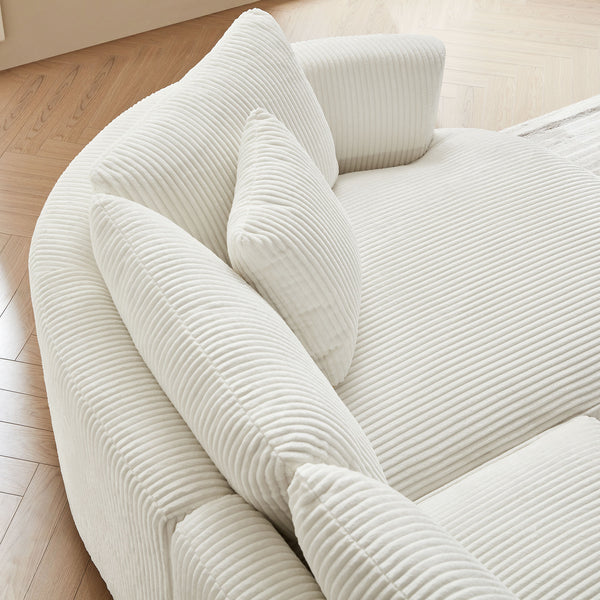 English Elm 122.04 Inch Corduroy Sectional Sofa With Right-Facing Chaise - Modern Comfort For Any Space! W876S00272