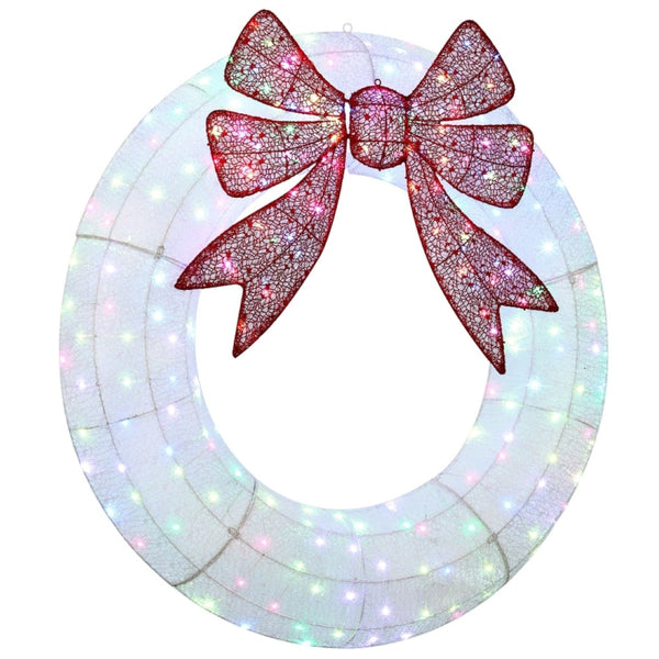 English Elm Lighted 60 Inch Holiday Wreath with Dual Led Modes Remote and Built-in Daily Timer T3971P396410