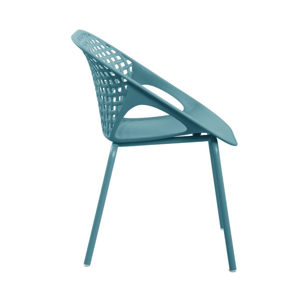 English Elm Eldred Outdoor Stackable Dining Chairs Set of 2 Uv Resistant Patio Seating Sky Blue N776P390454B