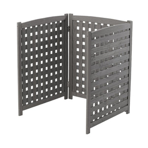 English Elm 3-panel Outdoor Slatted Wood Enclosure Screen for Ac Units Patios and Garden Areas Grey W2640P290523