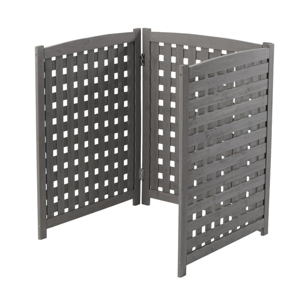 English Elm 3-panel Outdoor Slatted Wood Enclosure Screen for Ac Units Patios and Garden Areas Grey W2640P290523