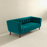 English Elm Ashcroft Furniture - Addison Large Teal Velvet Sofa