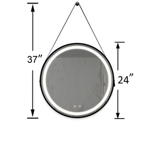 English Elm 24Inch Bathroom Led Vanity Mirror - Dimmable Touch Control, Anti-Fog, Adjustable Lighting & Waterproof W1992P211230