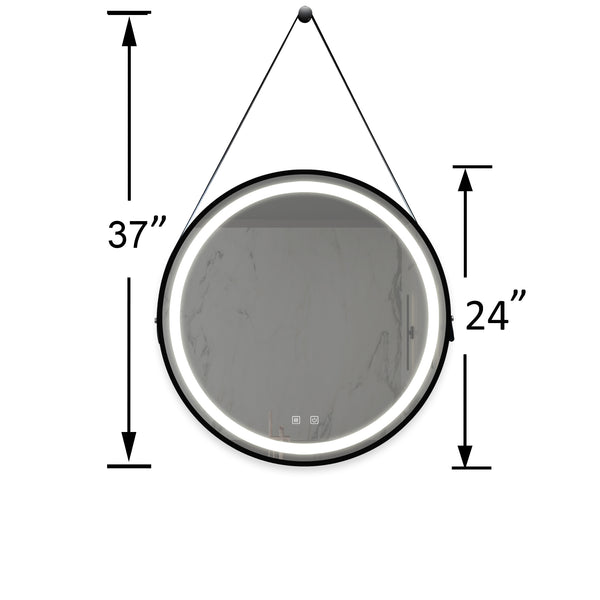 English Elm 24Inch Bathroom Led Vanity Mirror - Dimmable Touch Control, Anti-Fog, Adjustable Lighting & Waterproof W1992P211230