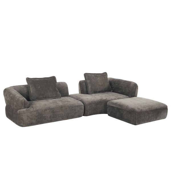 English Elm 122" L-shaped Sectional with Deep Chaise High Density Foam Low Profile Living Room Sofa N767P371309D