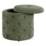 OSP Home Furnishings Erindale Round Storage Ottoman Pine