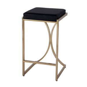 Natalya Seat Height Faux Leather & Metal Backless Counter Height Stool with Footrest 4463034 Black Butler Specialty