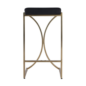 Natalya Seat Height Faux Leather & Metal Backless Counter Height Stool with Footrest 4463034 Black Butler Specialty