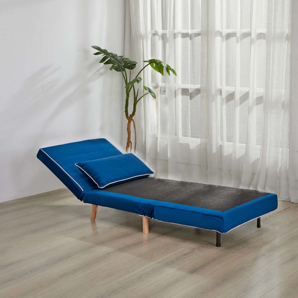 English Elm Canon Foldable Velvet Sectional Sofa Bed – Quick-Convert Twin Beds, 3-Position Backrest, Space-Saving! W3391S00001