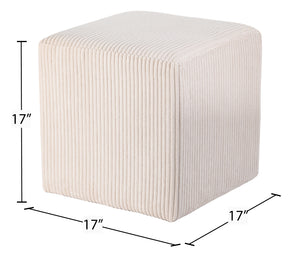 Roy Beige Microsuede Fabric Ottoman/Stool 446Beige Meridian Furniture