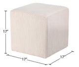 Roy Beige Microsuede Fabric Ottoman/Stool 446Beige Meridian Furniture