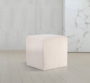 Roy Beige Microsuede Fabric Ottoman/Stool 446Beige Meridian Furniture