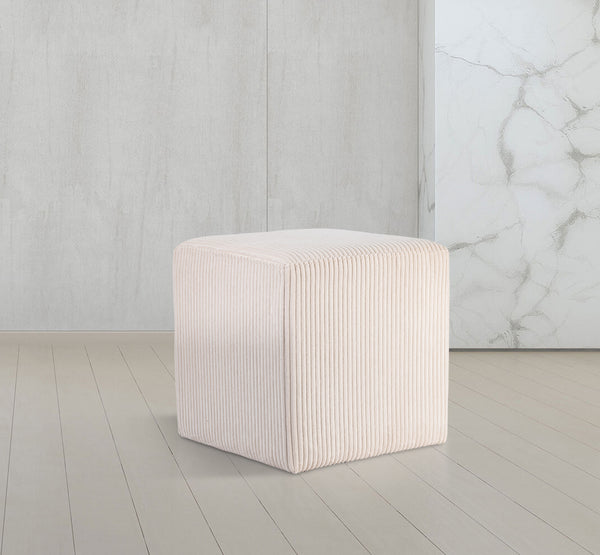 Roy Beige Microsuede Fabric Ottoman/Stool 446Beige Meridian Furniture