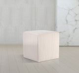 Roy Beige Microsuede Fabric Ottoman/Stool 446Beige Meridian Furniture