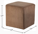 Roy Brown Microsuede Fabric Ottoman/Stool 446Brown Meridian Furniture