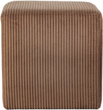 Roy Brown Microsuede Fabric Ottoman/Stool 446Brown Meridian Furniture