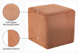 Roy Cognac Microsuede Fabric Ottoman/Stool 446Cognac Meridian Furniture