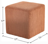 Roy Cognac Microsuede Fabric Ottoman/Stool 446Cognac Meridian Furniture