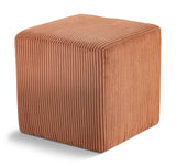 Roy Cognac Microsuede Fabric Ottoman/Stool 446Cognac Meridian Furniture