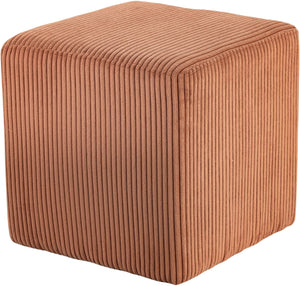 Roy Cognac Microsuede Fabric Ottoman/Stool 446Cognac Meridian Furniture